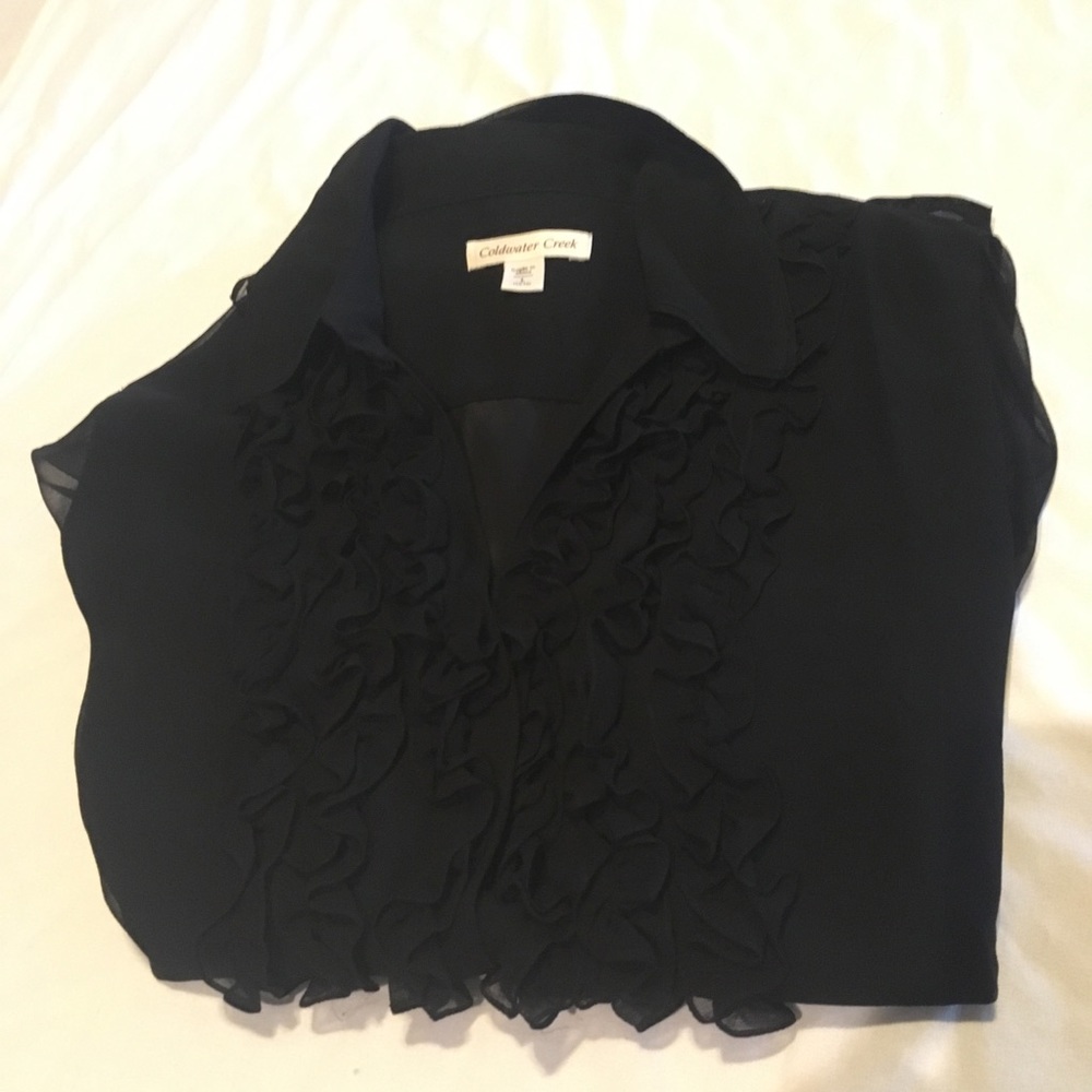 Coldwater Creek black silk blouse